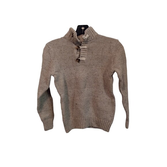 Cat & Jack heavy knit beige winter mock neck sweater - Picture 1 of 3